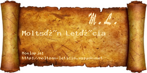 Moltsán Letícia névjegykártya